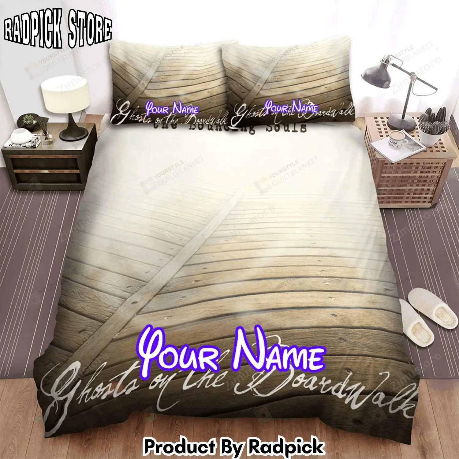 Radpick the bouncing souls band ghosts on the boardwalk album cover bed sheets spread comforter duvet cover personalized name bedding sets rp3271334
